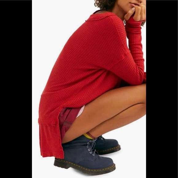 🎉HP🎉Free People Oversized North Shore Thermal Long-Sleeved Thumb Hole Top - Picture 3 of 4